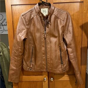 Maralyn & Me Women's Tan Leather Jacket